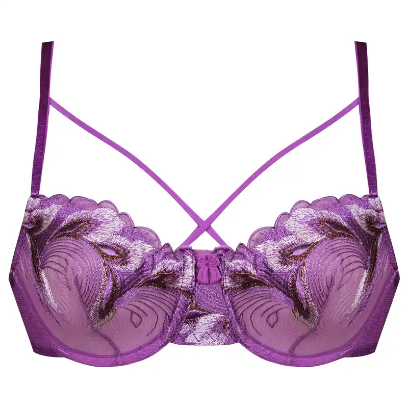 سوتین زنانه کارنا رز مدل گیپور کد 3388-3 رنگ بنفش