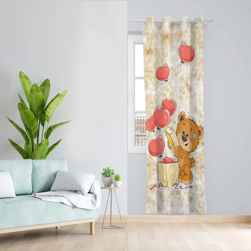 پرده طرح کودک مدل مخمل پانچی کد 5220R z سایز 140x200 سانتی متر