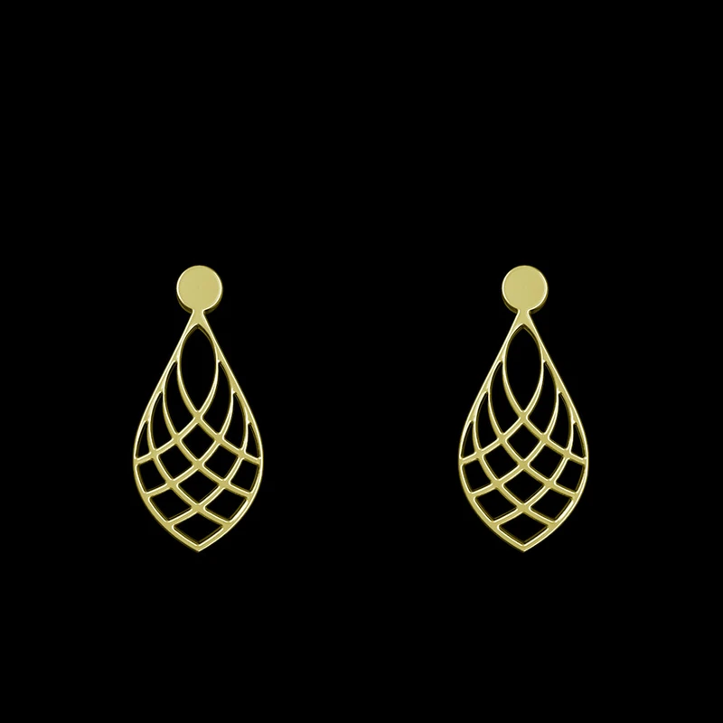 گوشواره طلا 18 عیار زنانه مدوپد مدل هندسی کد GA1-14793