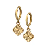 گوشواره حلقه‌ای طلا 18عیار زنانه گالری رحمانی مدل روکو طرح ونکلیف کد 011