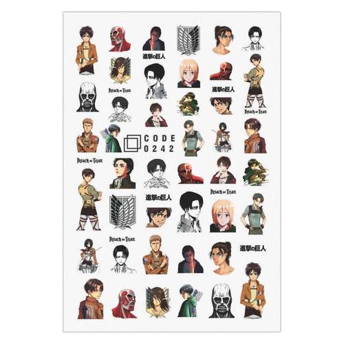 برچسب لنز ناخن مدل انیمه حمله به تایتان کد 242