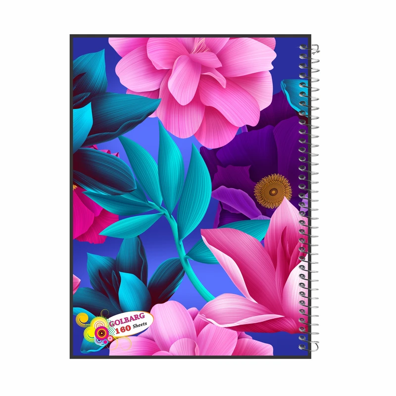 دفتر مشق 160 برگ گلبرگ طرح گل کد 6059