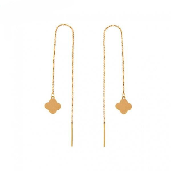 گوشواره طلا 18 عیار زنانه قیراط طرح ونکلیف کد GH4644