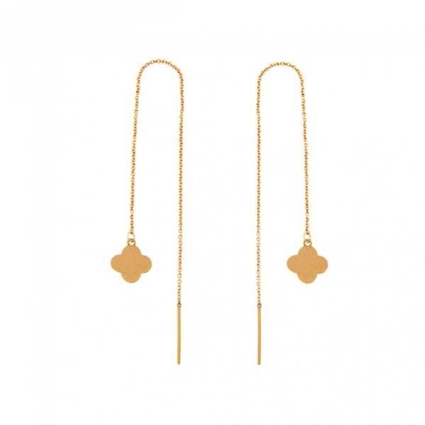 گوشواره طلا 18 عیار زنانه قیراط طرح ونکلیف کد GH4644 -  - 2