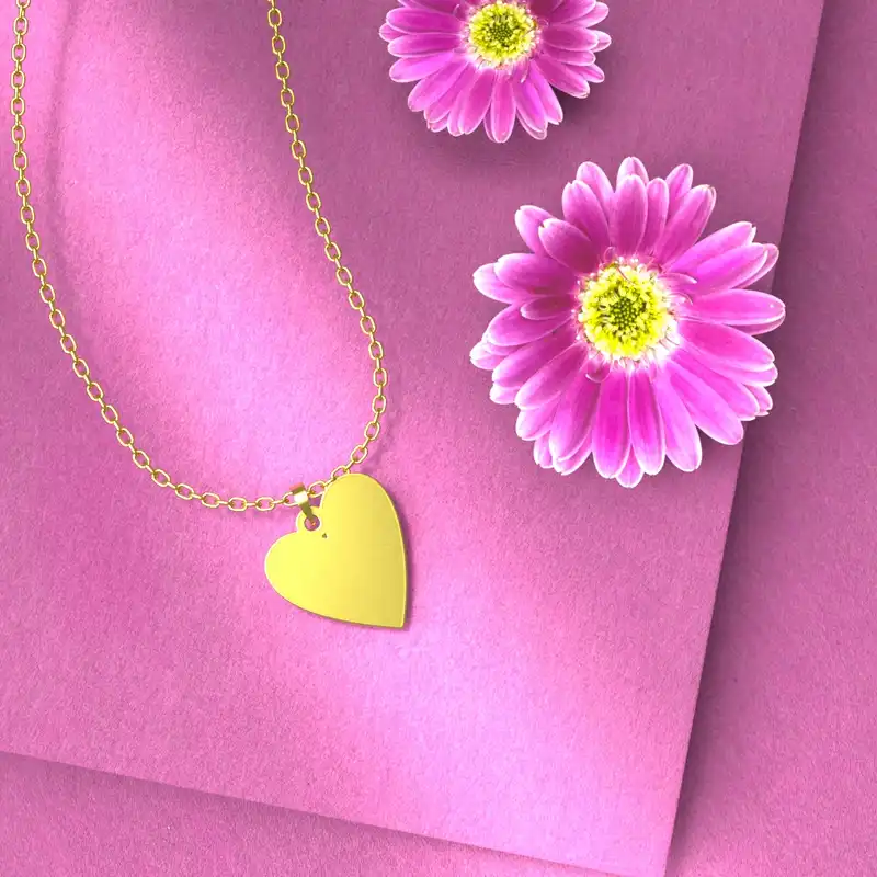 گردنبند طلا 18 عیار زنانه مدوپد مدل قلب کد E1056