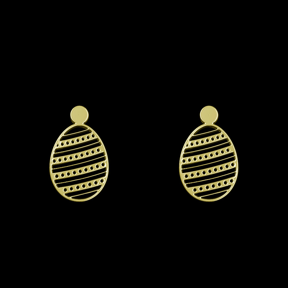 گوشواره طلا 18 عیار زنانه مدوپد مدل تخم مرغ کد GA1-10470