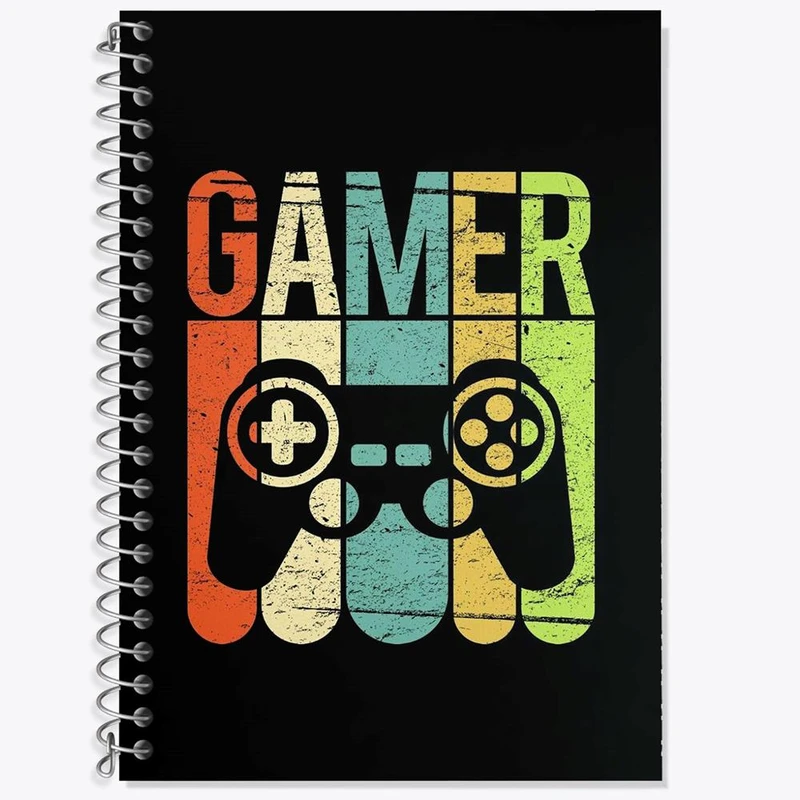 دفتر زبان 50 برگ خندالو مدل دو خط طرح گیمر Gamer کد 3886