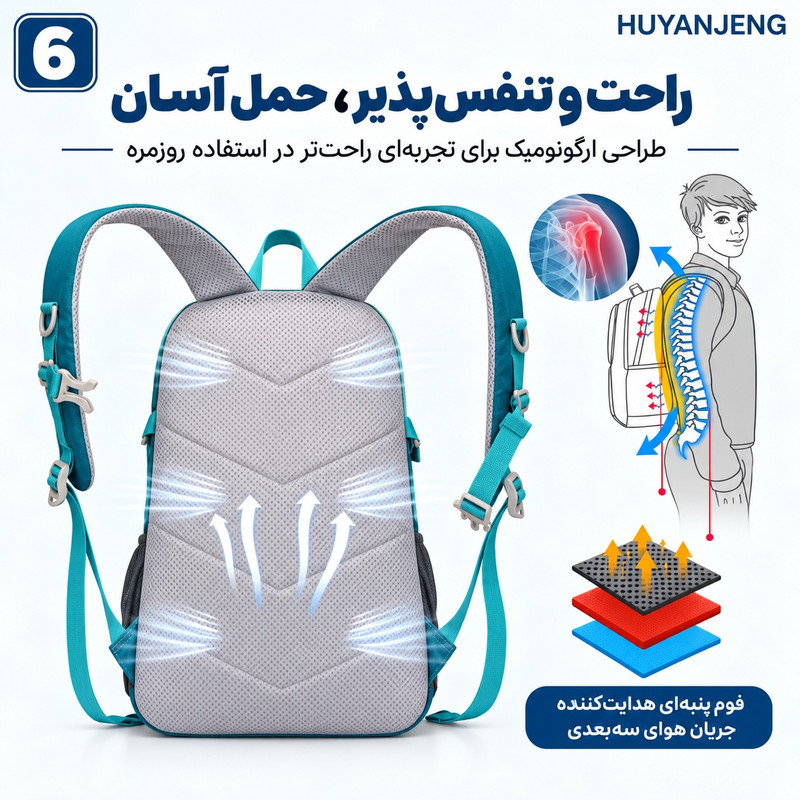 کوله پشتی کوهنوردی 20 لیتری هانجنگ مدل کمل بک دار H2O