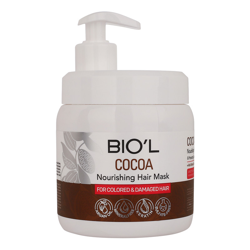 ماسک تقویت کننده مو بیول مدل Cocoa مناسب برای موهای آسیب دیده و رنگ شده حجم 500 میلی لیتر