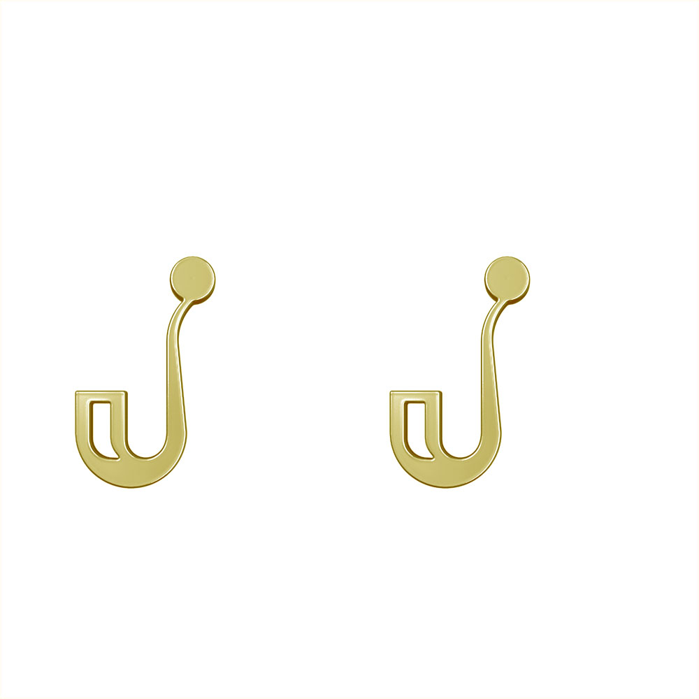 گوشواره طلا 18 عیار زنانه مدوپد مدل پیپ کد GA1-10206