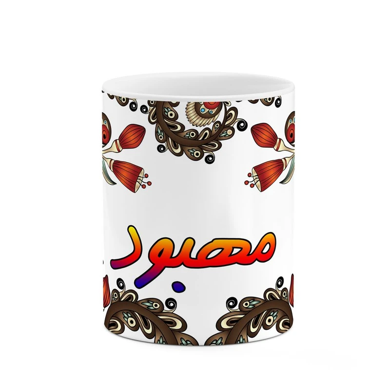 ماگ کاکتی مدل اسم مهبود طرح سنتی گل و بته کد mgh47666