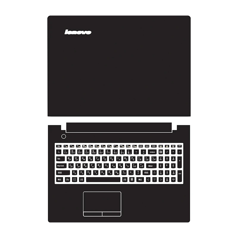 استیکر لپ تاپ توییجین و موییجین مدل Black 01 مناسب برای لپ تاپ لنوو ideapad z50-70 به همراه برچسب حروف فارسی کیبورد