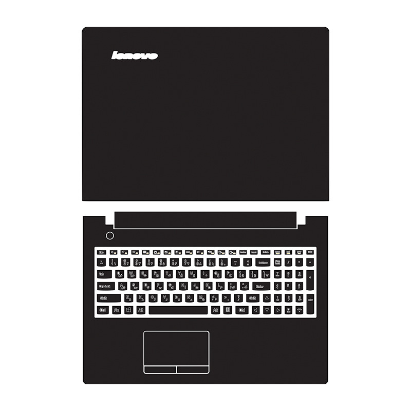 استیکر لپ تاپ توییجین و موییجین مدل Black 01 مناسب برای لپ تاپ لنوو ideapad z50-70 به همراه برچسب حروف فارسی کیبورد