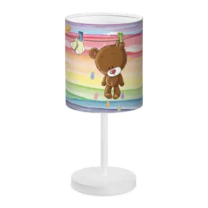 آباژور رومیزی کودک مدل خرس طرح رنگین کمان کد BE-R-3332