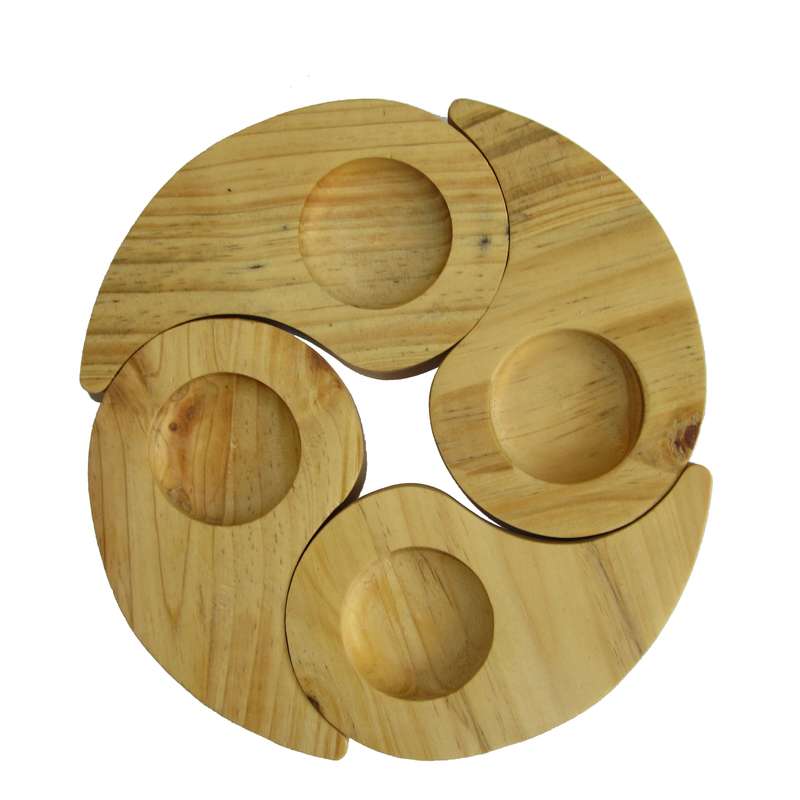 شمعدان چوبی مدل اشک کد GSHS01 بسته 4 عددی 