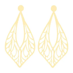 گوشواره طلا 18 عیار زنانه قیراط مدل برگ کد GH6263