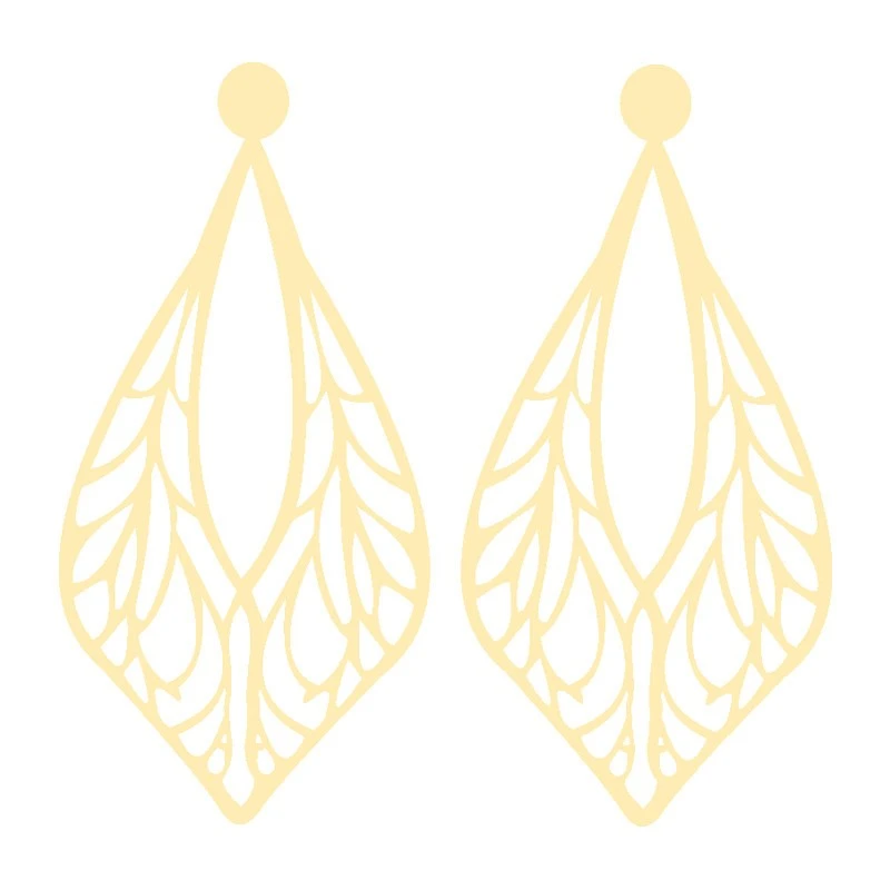 گوشواره طلا 18 عیار زنانه قیراط مدل برگ کد GH6263