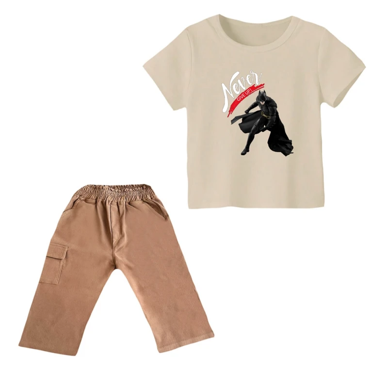 ست تی شرت و شلوارک پسرانه مدل بتمن کد ۳۵