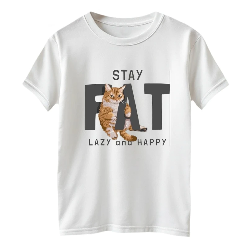 تی شرت آستین کوتاه بچگانه مدل گربه نوشته