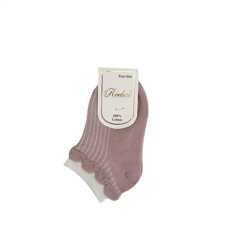 جوراب بچگانه مدل لبه چین چین بسته 2 عددی