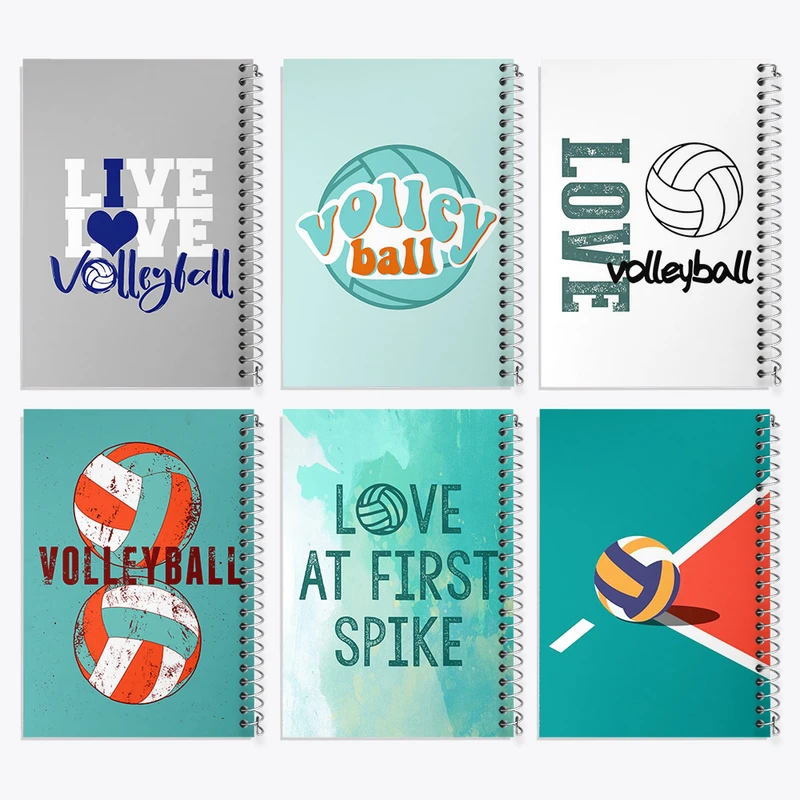 دفتر مشق 50 برگ خندالو طرح والیبال (Volleyball) کد 387 مجموعه 6 عددی