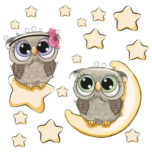 استیکر دیواری کودک تُکتم طرح ماه و ستاره کد 05