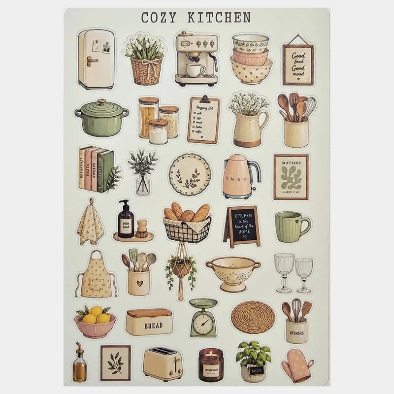 برچسب طرح برش خورده بولت ژورنال مدل Cozy Kitchen A5