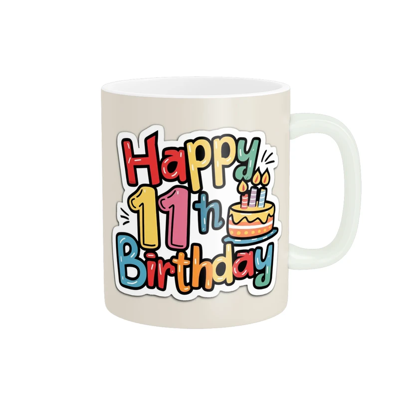 ماگ پادآفرین مدل تولدی طرح تولدت مبارک عدد 11 کد p9291