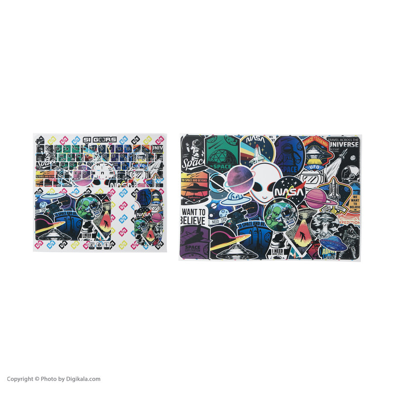 برچسب تزئینی اس ای گییرز مدل Space Sticker Bomb مناسب برای مک بوک پرو 16 اینچی به همراه برچسب کیبورد و ماوس