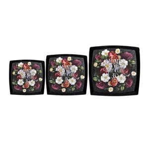 سینی کد 9005 طرح گلدار بسته 3 عددی