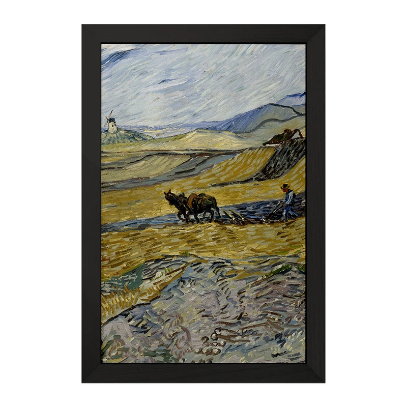 تابلو خندالو مدل شخم زدن مزرعه ونسان ونگوگ (Van Gogh) کد 36789