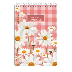 دفتر شطرنجی 80 برگ آی چاپ مدل بابونه کد 636