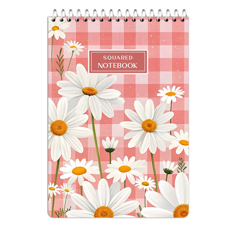 دفتر شطرنجی 80 برگ آی چاپ مدل بابونه کد 636