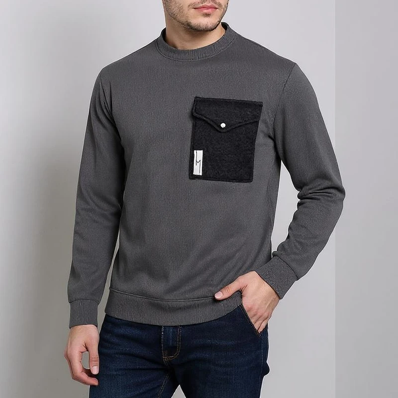 سویشرت مردانه ولکات مدل پارچه بیسکویتی داخل کرکی