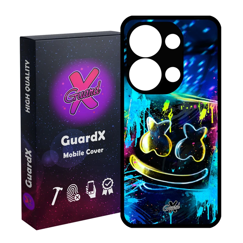 کاور گارد ایکس طرح Marshmello مدل Glass10104 مناسب برای گوشی موبایل شیائومی Poco X6 5G / Note 13 Pro 5G