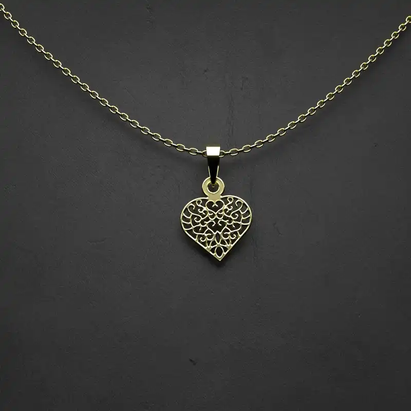 گردنبند طلا 18 عیار زنانه مدوپد مدل  قلب کد ZZ1086