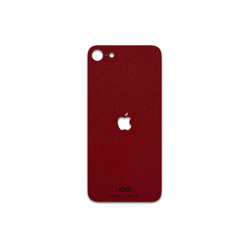 برچسب پوششی ماهوت مدل Red-Leather مناسب برای گوشی موبایل اپل iPhone SE 2022