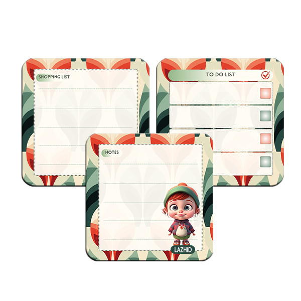 تخته وایت برد لاژید مدل برنامه ریزی سایز 9X9 سانتی متر مجموعه 3 عددی