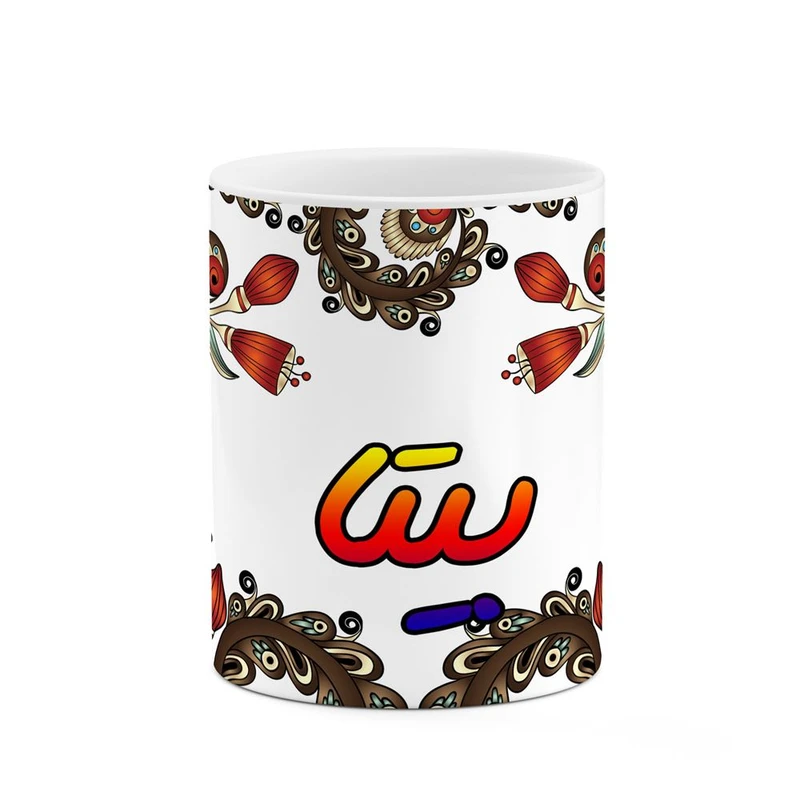 ماگ کاکتی مدل اسم بیتا طرح سنتی گل و بته کد mgh44277