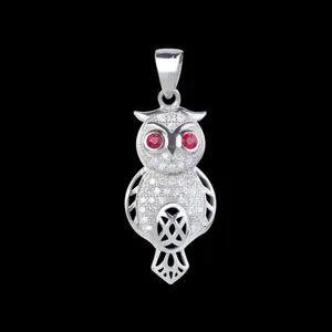 آویز گردنبند نقره زنانه مدل جغد کد NG2601