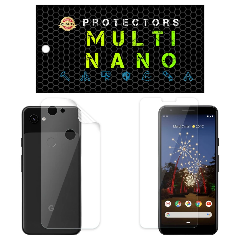 محافظ صفحه نمایش مولتی نانو مدل X-SFT مناسب برای گوشی موبایل گوگل Pixel 3A به همراه محافظ پشت
