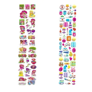 استیکر کودک طرح لوازم پزشکی و دختر توت فرنگی کد Aru111 مجموعه 2 عددی 