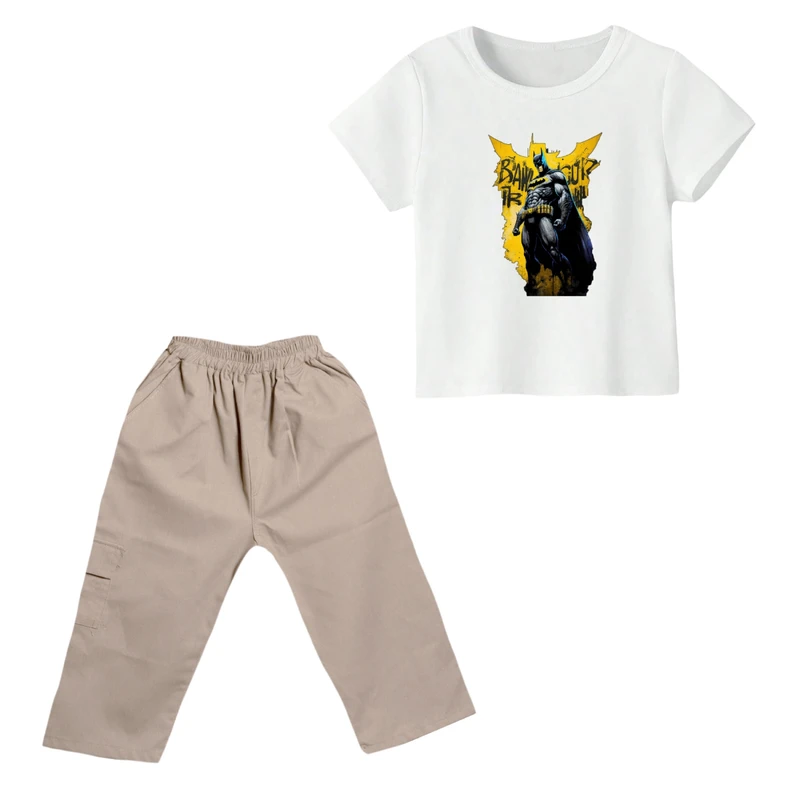 ست تی شرت و شلوارک پسرانه مدل بتمن کد ۳۳