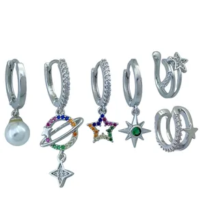 گوشواره زنانه وای اس ایکس مدل ستاره کد E4172 مجموعه 6 عددی