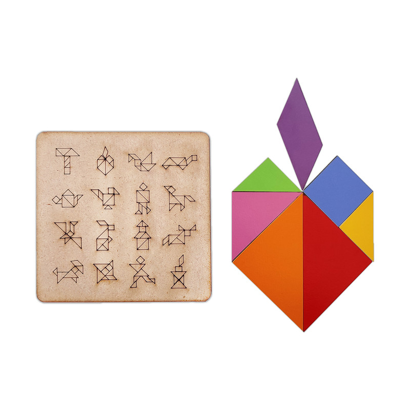 پازل آموزشی طرح تانگرام مدل فروردین بسته 2 عددی