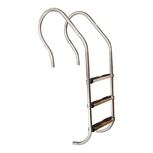 نردبان استخری 3 پله مدل کف پله استیل