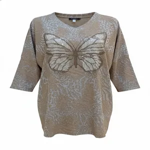 تی‌شرت لانگ آستین سه ربع زنانه مدل SI 60664