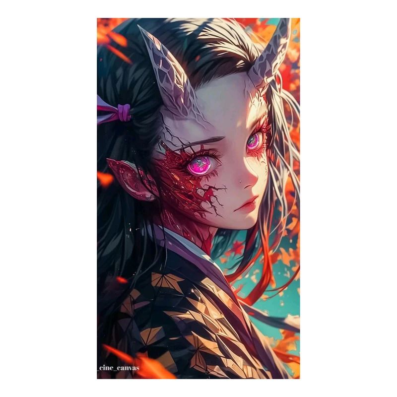 استیکر لپ تاپ و موبایل مدل انیمه طرح شیطان کش نزوکو کامادو demon slayer nezuko kamado کد 217