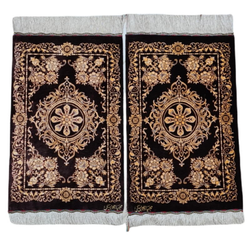 فرش دستباف نیم متری قم طرح ترنجی کد 1222