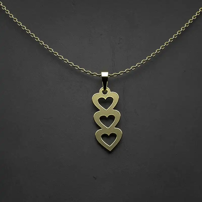 گردنبند طلا 18 عیار زنانه مدوپد مدل  طرح قلب کد MM1091